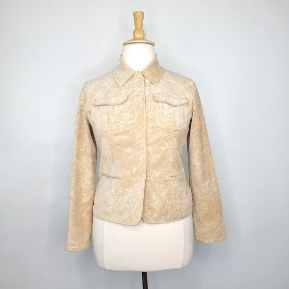 Chico's Tan Fine Corduroy Light Academia Blazer Jacket Size Chico's 1 - US M/8